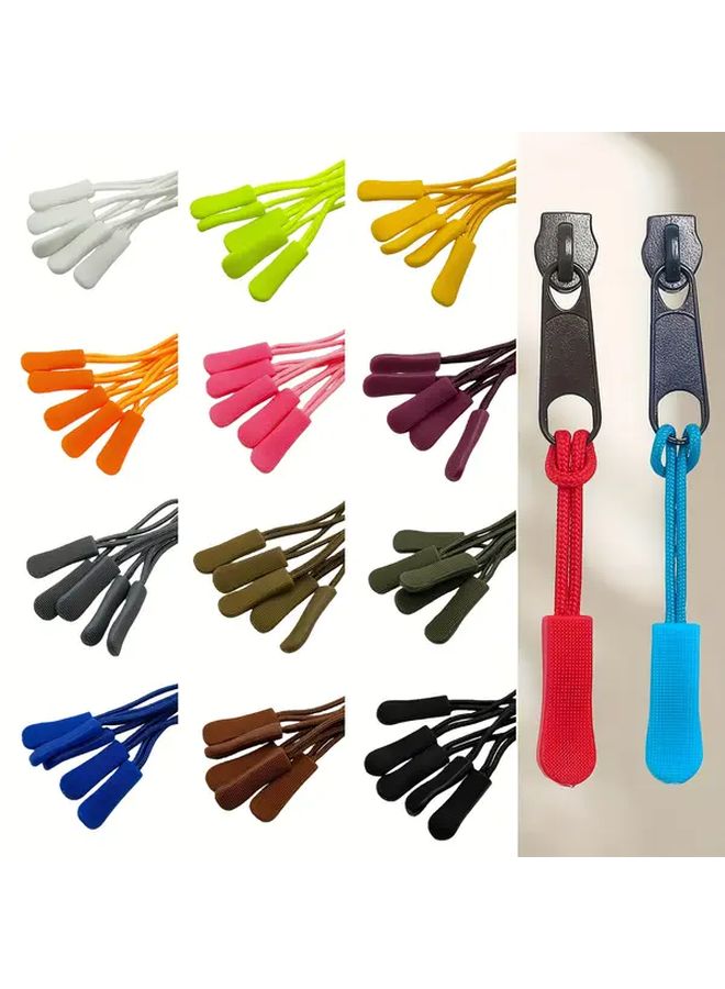 Black Zipper Pulls Replacement 20 Pack Durable Cord Extender For Backpacks Jackets Luggage - Image 1